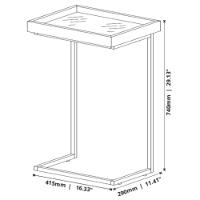 Mesa De Apoio Lateral Sala De Estar 4774 Perola Pé De Ferro Preto - 4