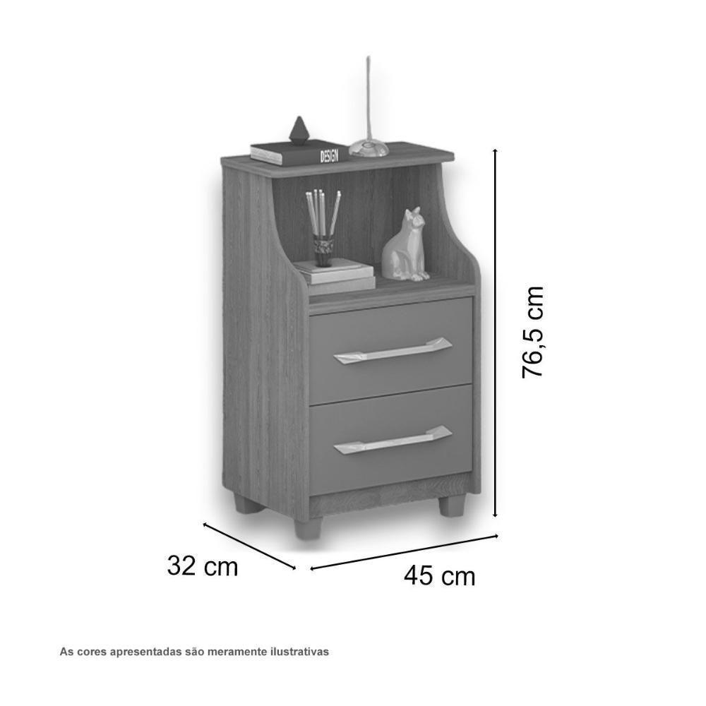 Mesa De Cabeceira Topázio Freijó-off White - Vitamov - 2