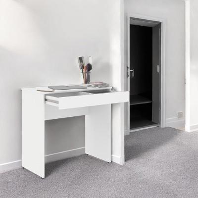 Mesa Escrivaninha Home Office Branco C- Gaveta Porta Itens Com Divisória - Pleno