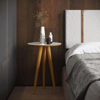 Mesa Lateral 4702 Pés Palito Sala Off White-freijo - 3