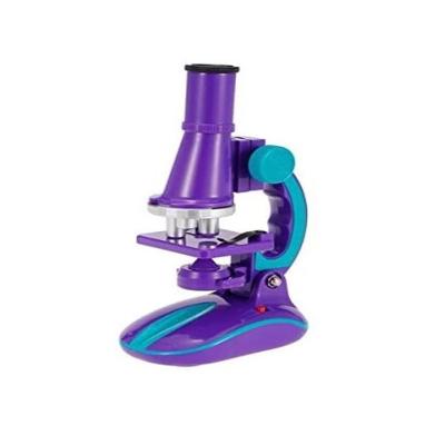 Microscopio Laboratorio Portatil Infantil Ciencias Escolar Luz Led 100x 200x 450x Com Acessorios Meninos Meninas Roxo