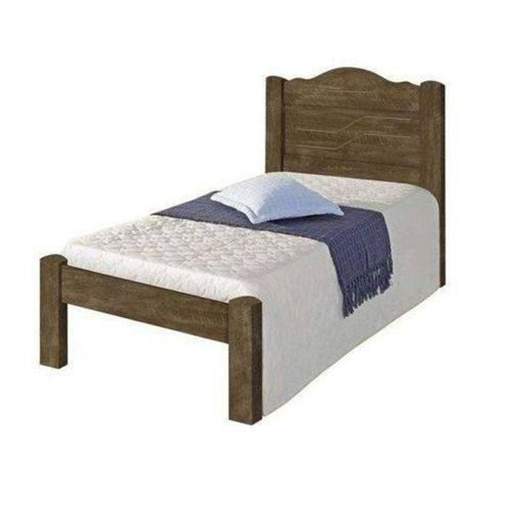 Cama Solteiro Thalia Cambel Móveis Castanho Wood - 2