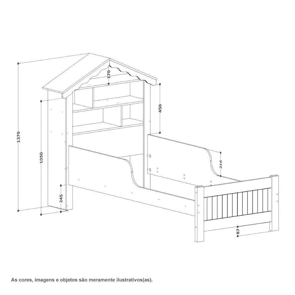Cama Solteiro Casinha Aquarela Branca E Rosa Com Colchão - 3