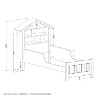 Cama Solteiro Casinha Aquarela Branca E Rosa Com Colchão - 3