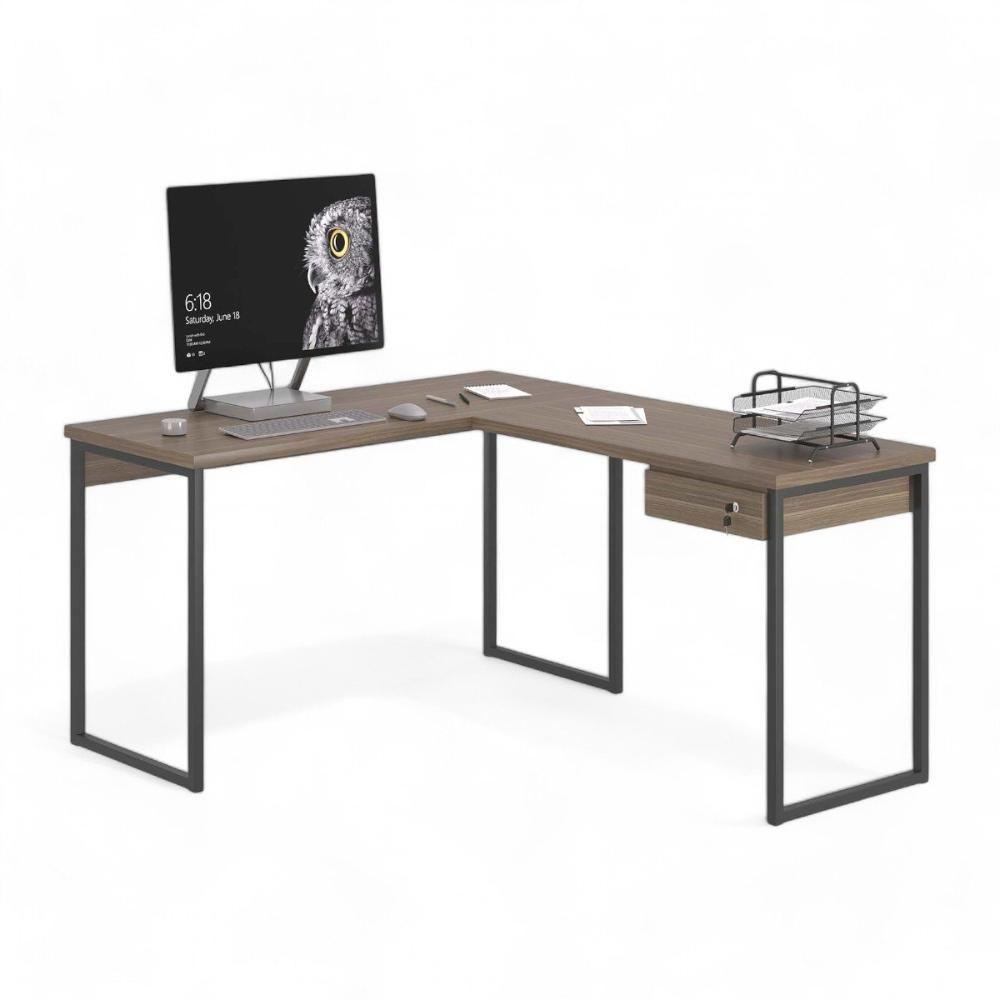 Mesa Home Office Escrivaninha L Industriale Affara Com Gaveteiro - 2