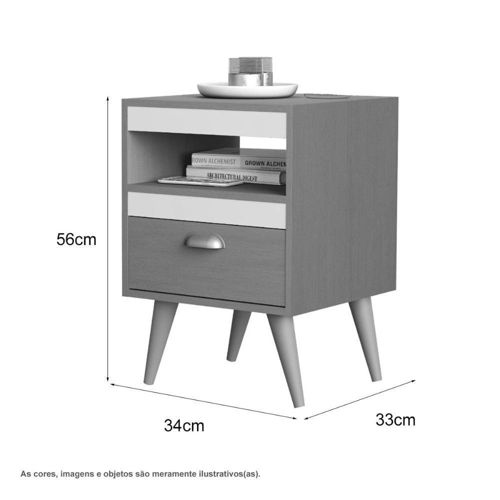 Kit 02 Mesas De Cabeceira Flex Sal Preto E Ypê Sal Movelaria - 5