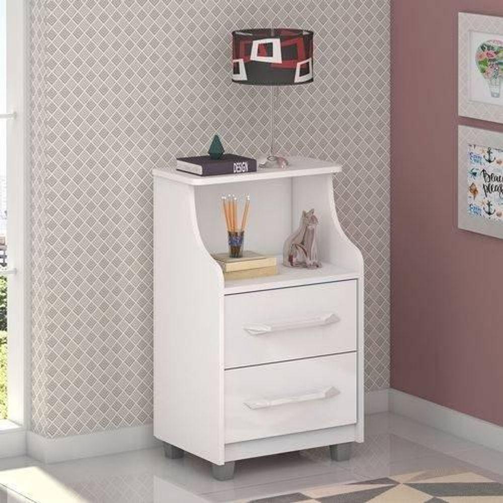 Mesa De Cabeceira Topázio Branco - Vitamov 0561510 - 1