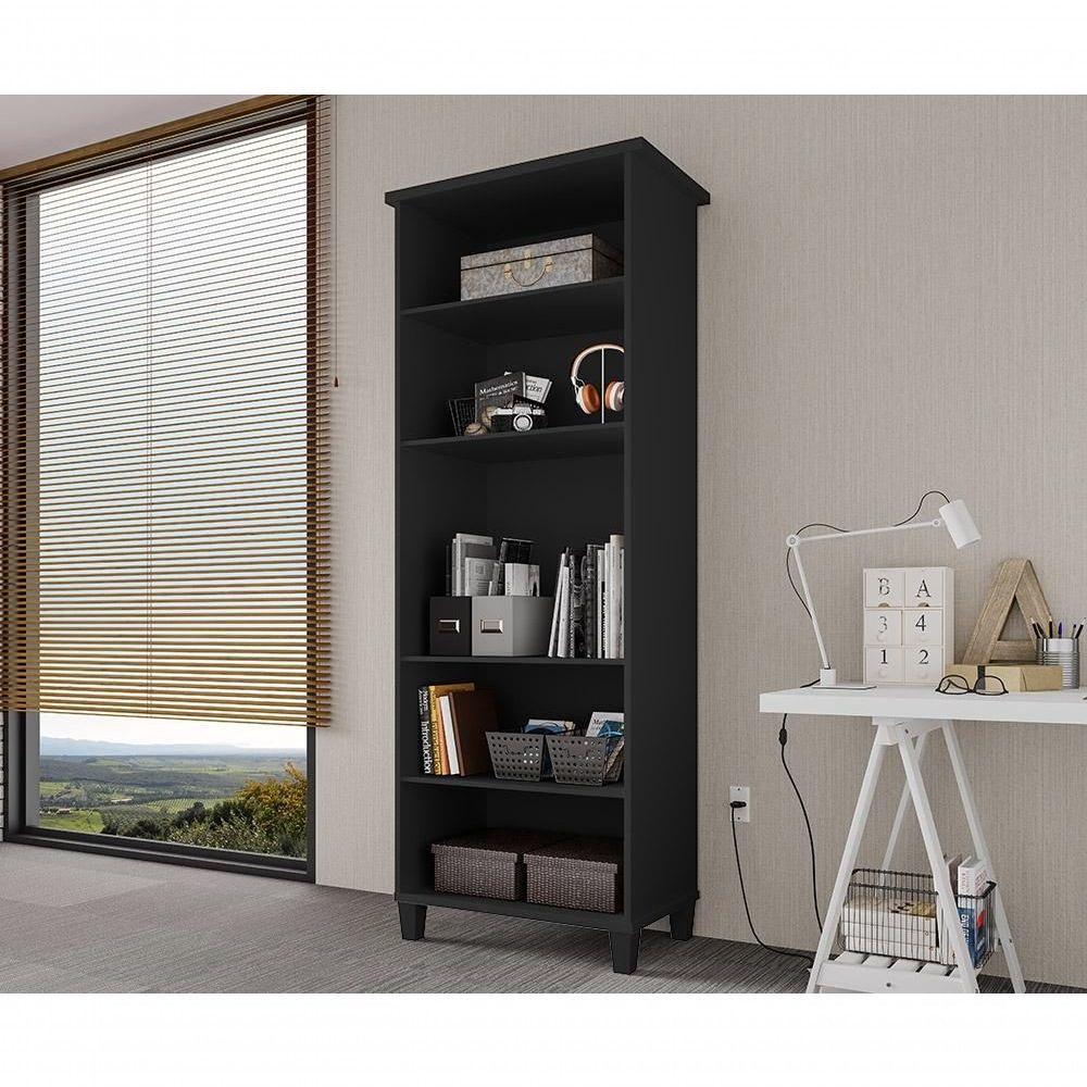 Armário Organizador Multiuso Com Prateleiras Library Preto - Luapa - 1