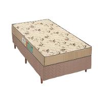 Cama Box Solteiro: Colchão Espuma Polar D45 Pérola + Base Crc Rústico Clean(88X188) - 1