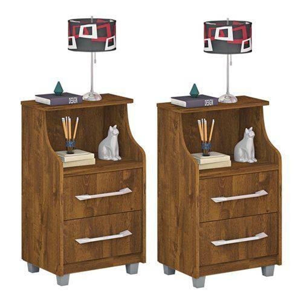 Conjunto 2 Mesas De Cabeceira Topázio Malbec - 1