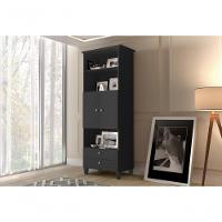 Armário Organizador Com Portas E Gavetas Library Preto - Luapa - 1