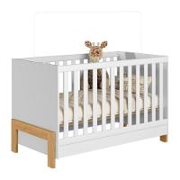 Berço Mini Cama Alegria Pés Em Madeira Branco Acetinado - 2