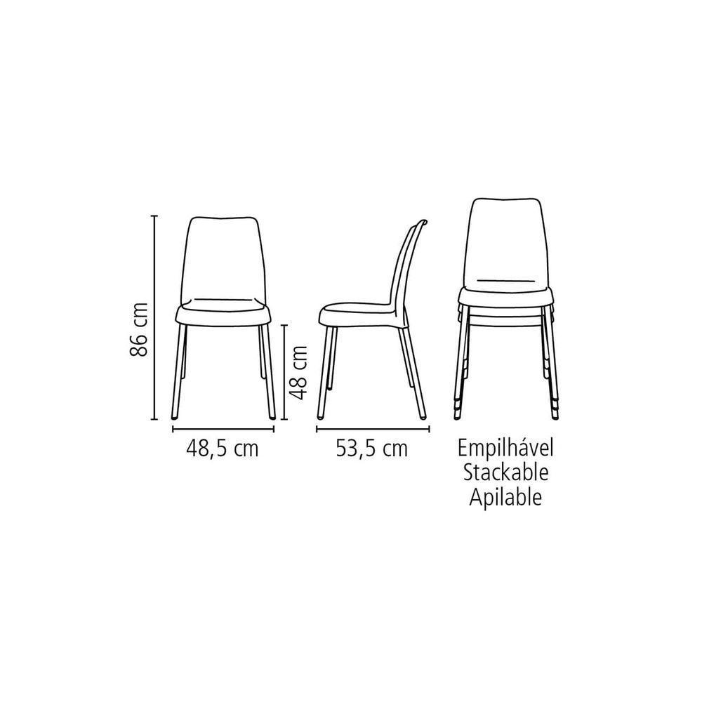 Cadeira Tramontina Vanda Preta De Alumínio - 3