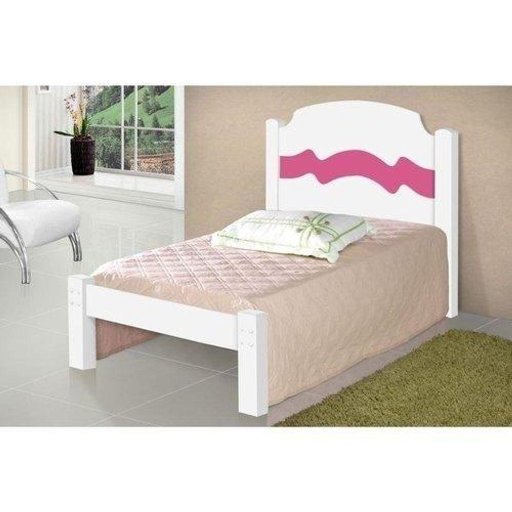 Cama Iris Solteiro 0,88cm Rosa-azul Com Colchão - Cambel Móveis - 2