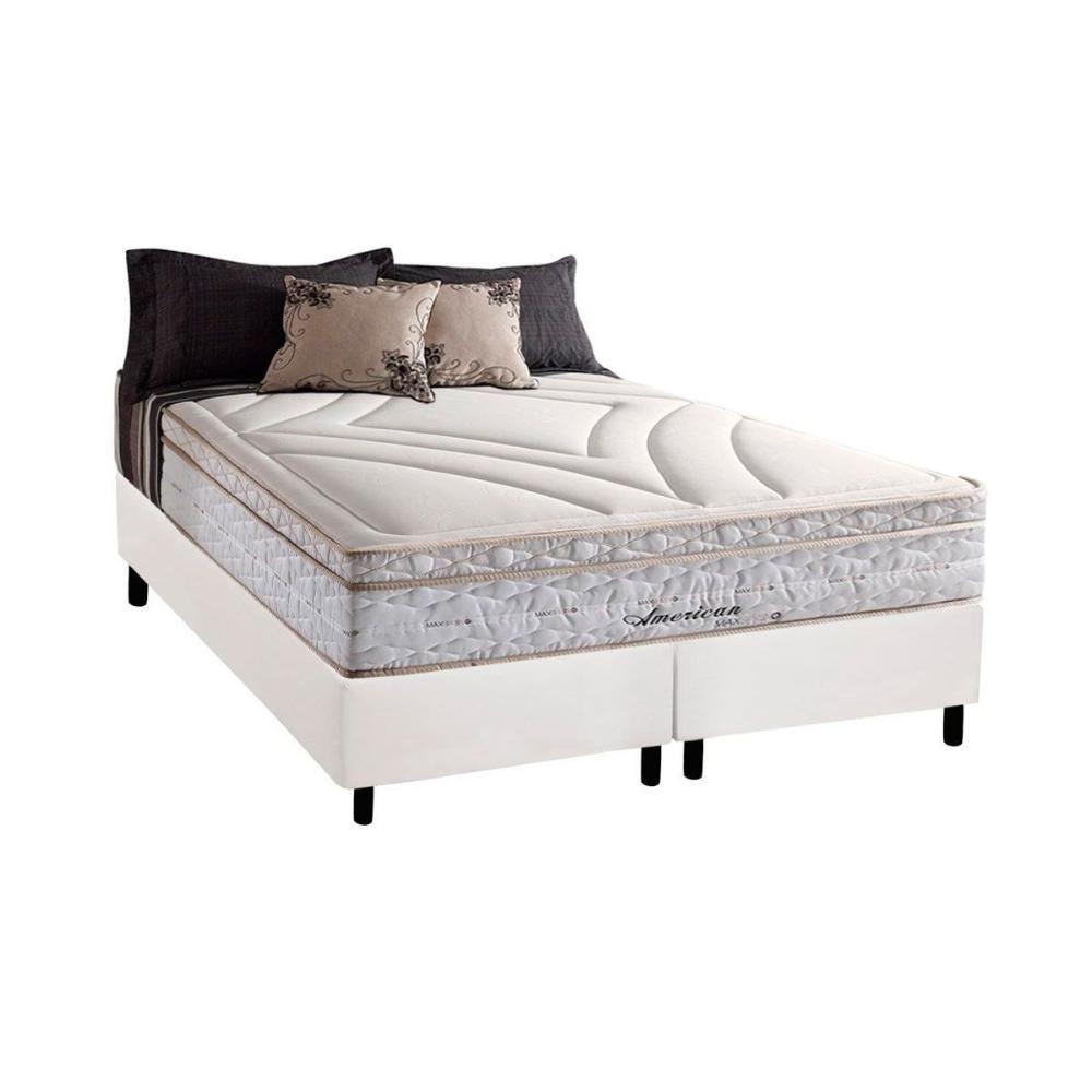 Cama Box King: Colchão Molas Herval Maxspring American + Base CRC Courano White(193x203) - 1