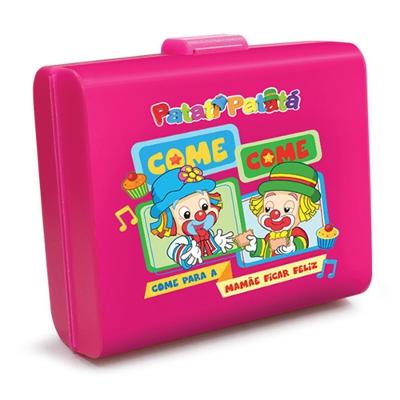 Lancheira Escolar Infantil Patati Patata Marmita 3 Divisorias Meninas Pote Duplo Passeio Com Trava Rosa