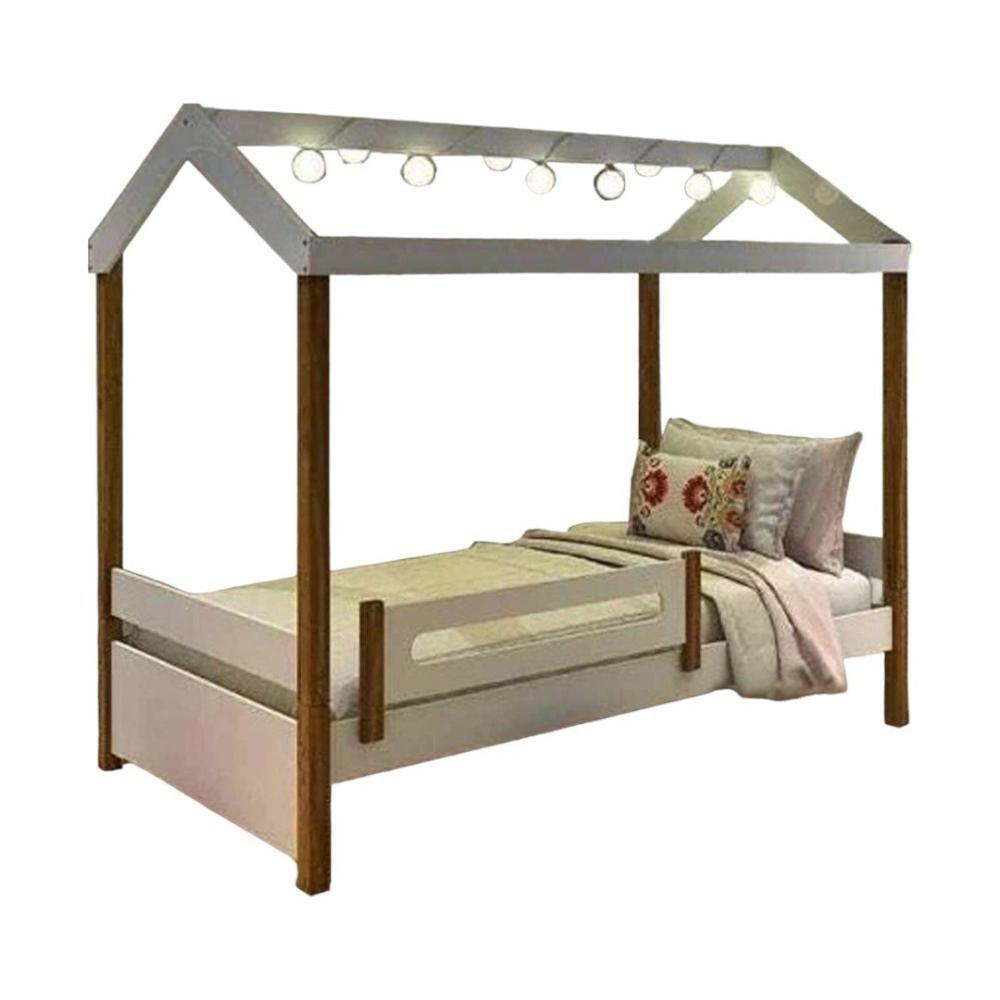 Cama Casa Eliz Branca Com Led E Colchão - 1