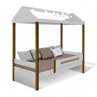 Cama Casa Solteiro Sara Branca Com Led - 1