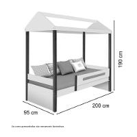 Cama Casa Solteiro Lara Branca Com Colchão - 2