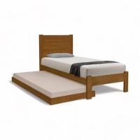 Cama Lara Imbuia Com Auxiliar E 02 Colchões Atraente - 2