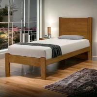 Cama Lara Solteiro Imbuia Com Colchão Atraente - 1