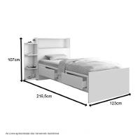 Cama Isa Solteiro Branco Com Colchão Cambel - 3