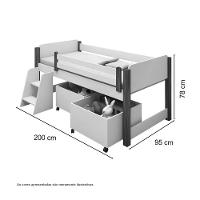 Cama Paty Branco-mel C- Colchão, 02 Nichos E Escadinha - 2
