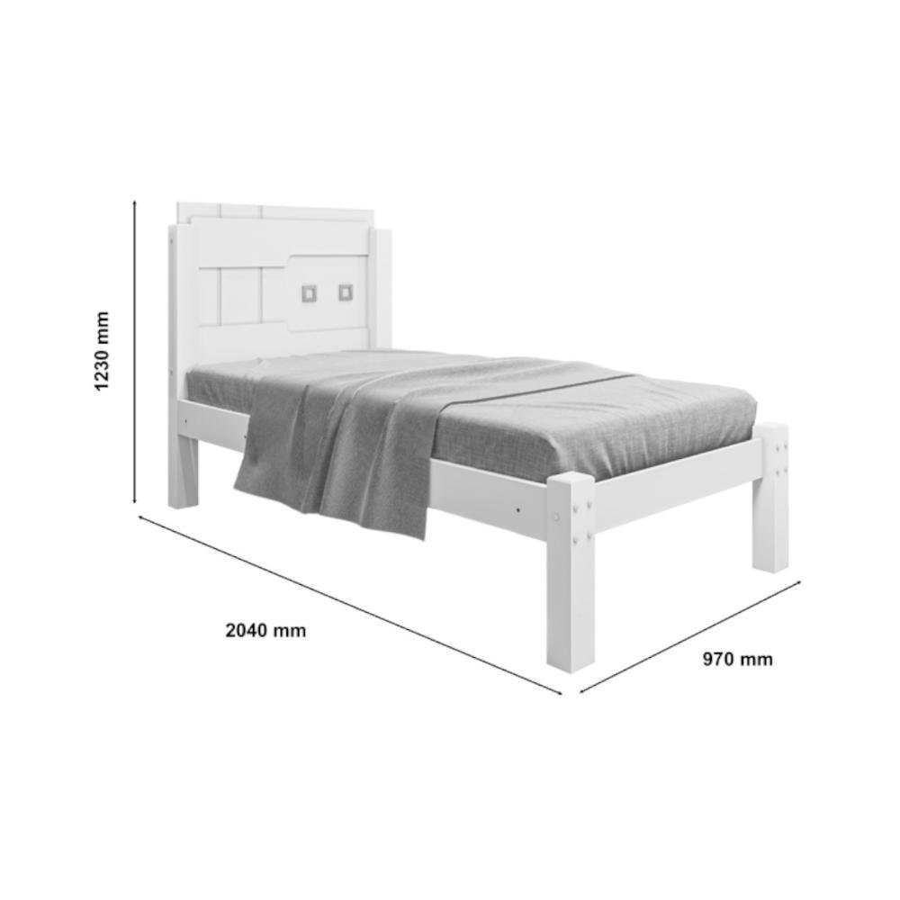 Cama Solteiro Com Detalhe Em Cabeceira Jade Naturalle - 3