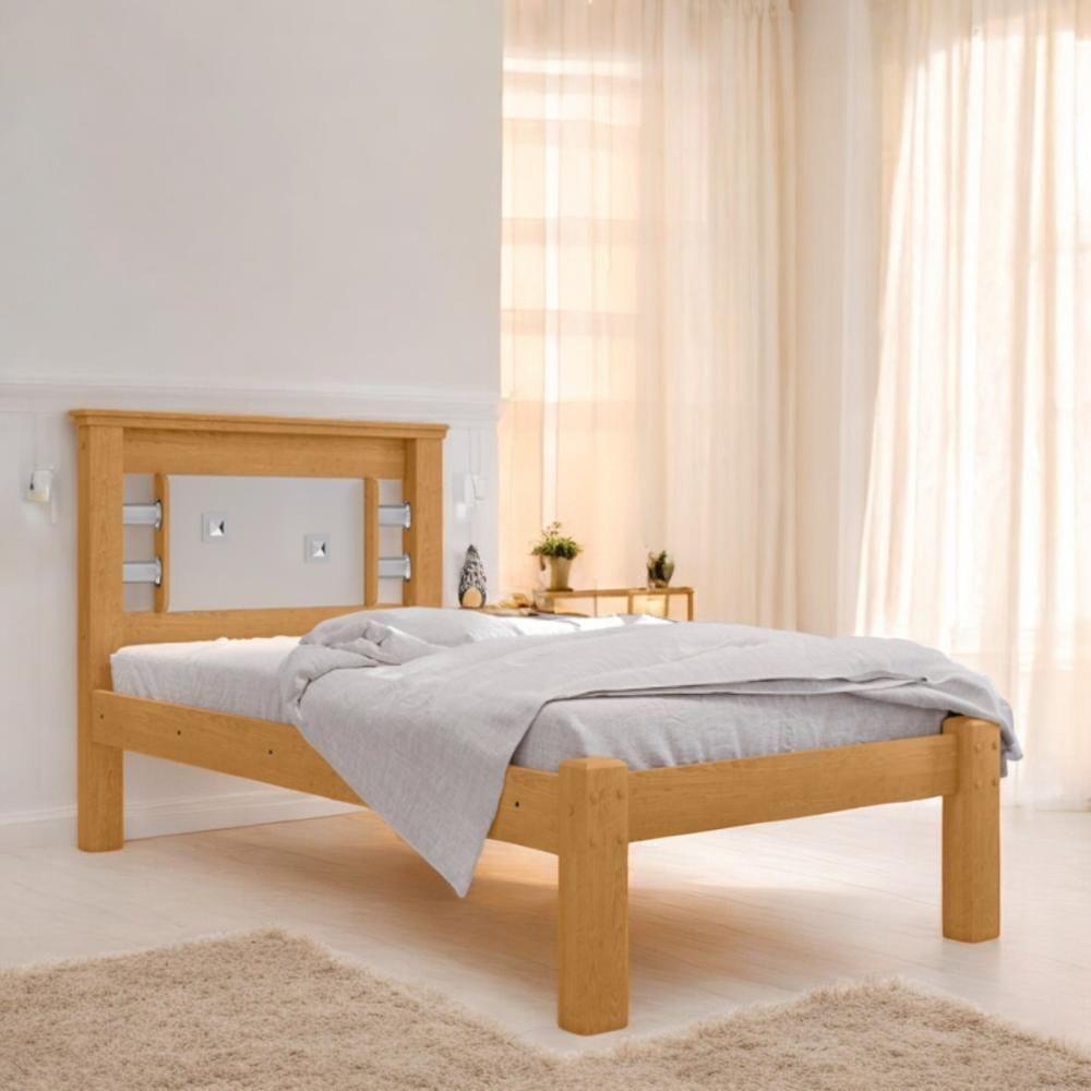 Cama Solteiro Com Cabeceira Flex Laribella Naturalle E Off White - 1