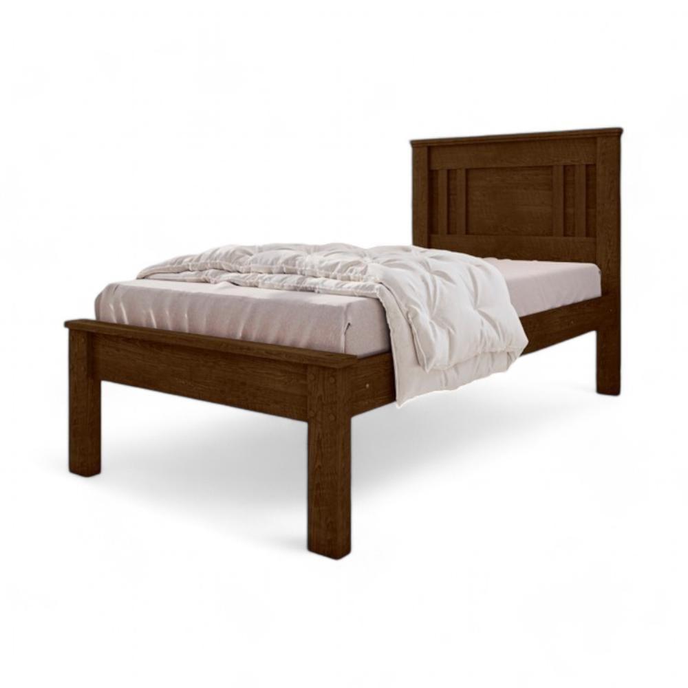 Cama Solteiro Sophia Malbec E Off White Com Colchão - 2