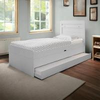 Cama Solteiro Larissa Com Cama Auxiliar Branco E Dois Colchões - Framar Móveis - 2