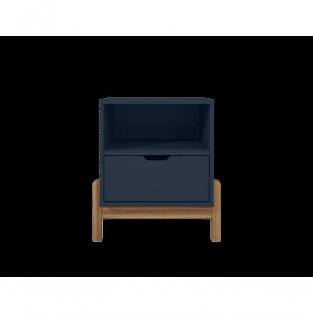 Mesa De Cabeceira C- Nicho E Gaveteiro Porta Itens Aurora Azul Cobalto - 5