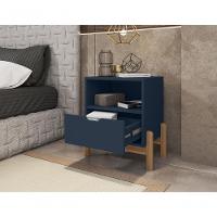 Mesa De Cabeceira C- Nicho E Gaveteiro Porta Itens Aurora Azul Cobalto - 3