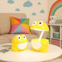 Luminaria De Mesa Comoda Led Infantil Sapo Dobravel Design Articulavel Decoracao Quarto Bebe Crianca Amarelo - 3