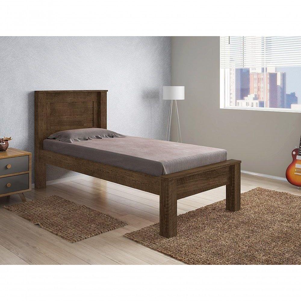 Cama Solteiro Milena Malbec Com Colchão Framar Móveis - 1