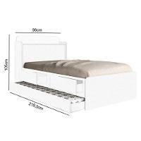 Cama Tamires Solteiro 0,88cm Com Auxiliar Castanho Dois Colchões - Cambel - 3