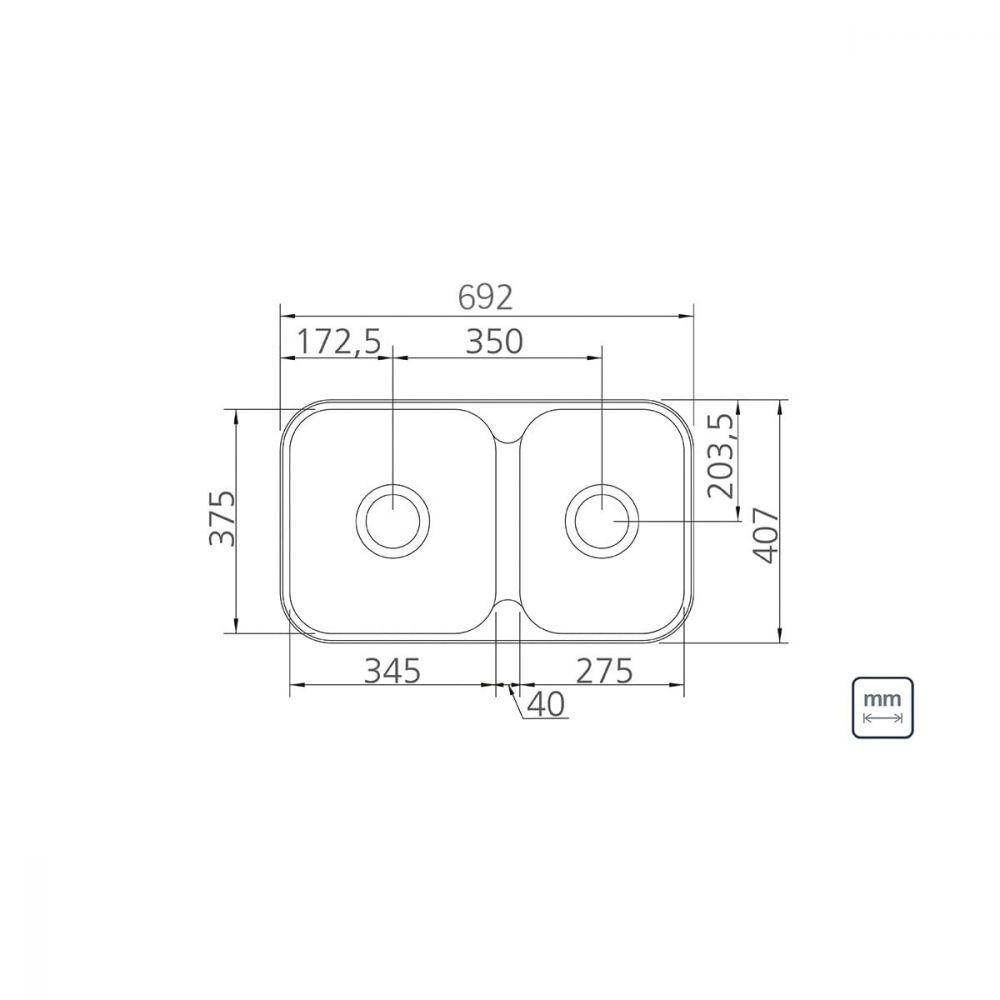 Cuba Dupla Tramontina Isis Perfecta Em Aço Inox Polido 69X40 - 2