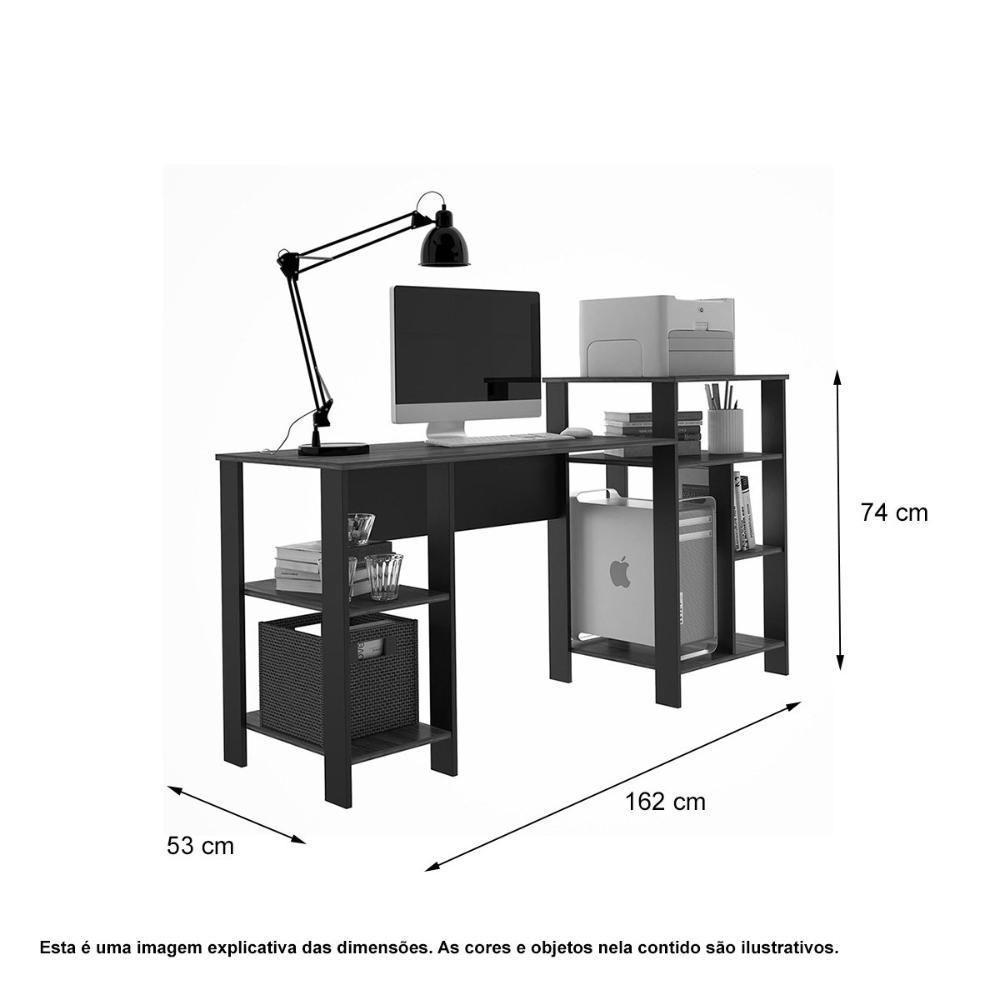 Mesa Escrivaninha Home Office Affara Com Prateleiras Para Objetos - Pleno - 3