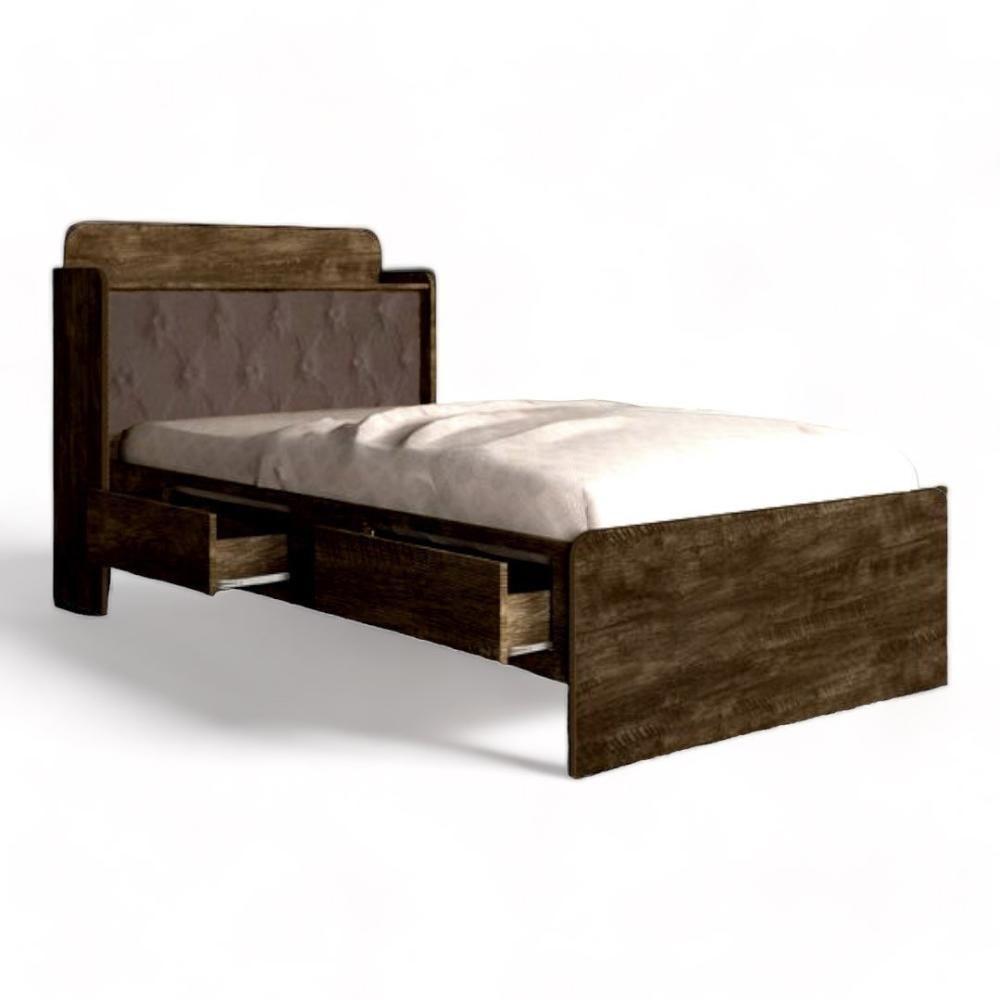 Cama Tamires Baú Castanho Com Capitonê Nogal - 2