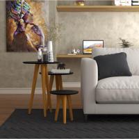 Conjunto 3 Mesas Laterais Pés Palito Em Madeira 4305 Sala Preto Fosco - 1