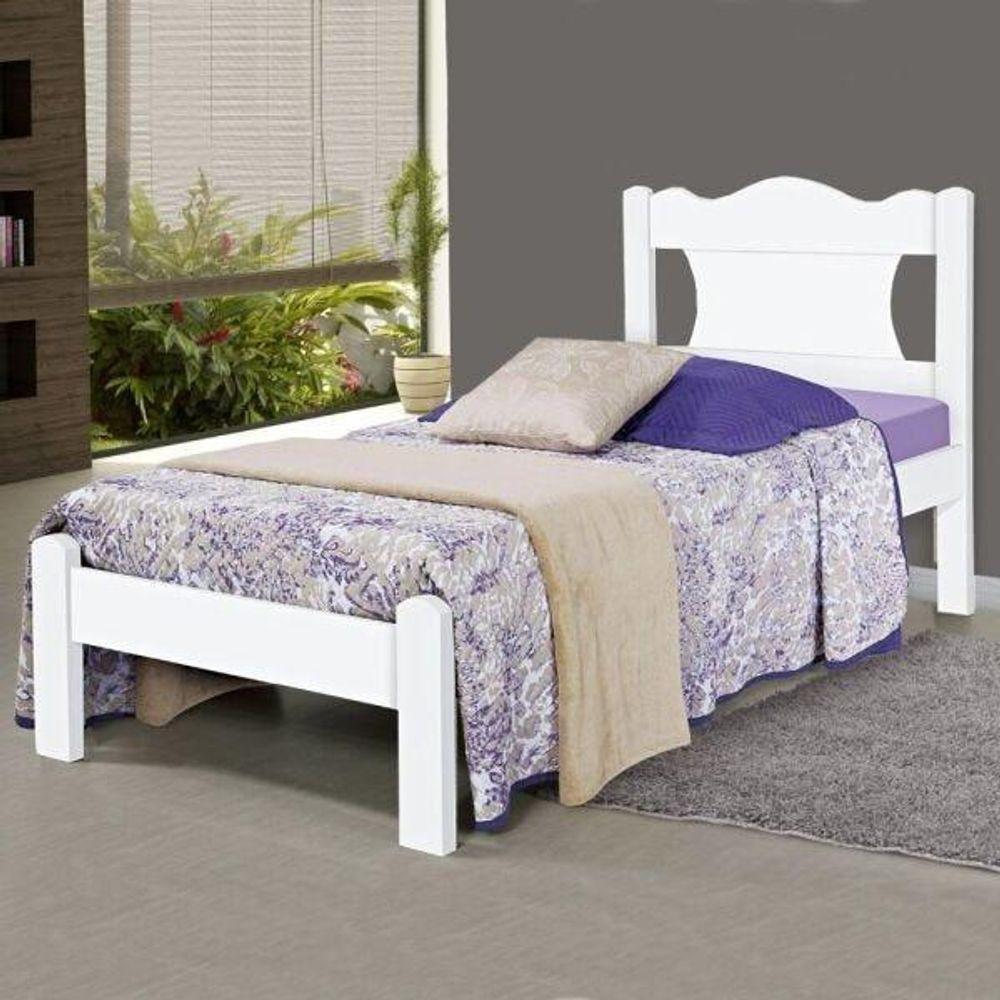 Cama Solteiro Munique Branco Com Colchão - Gabrielli - 1