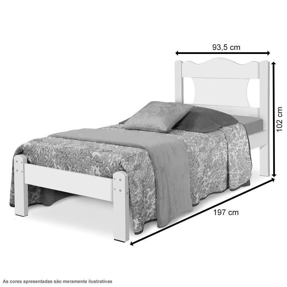 Cama Solteiro Munique Branco Com Colchão - Gabrielli - 3