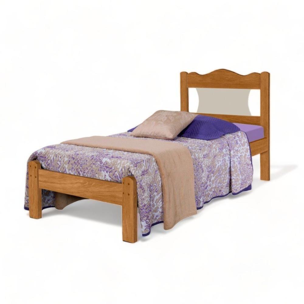 Cama Solteiro Munique Nature E Off White Com Colchão Gabrielli - 2