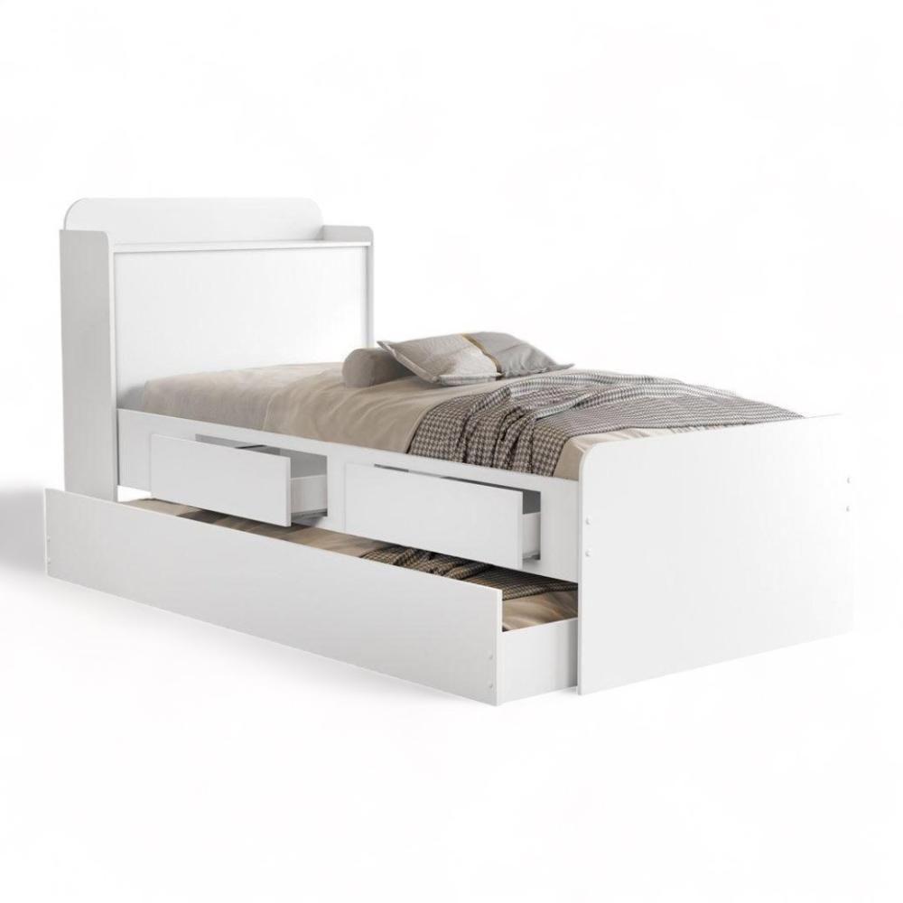 Cama Tamires Branco Com Auxiliar E 02 Colchões - 2