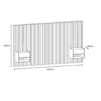Conjunto Cabeceira Florença Casal Queen Com Cômodas Laterais Cedro - 3