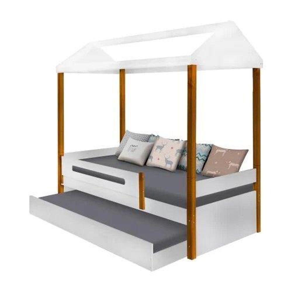 Cama Solteiro Sara Branca Com Cama Auxiliar - 2