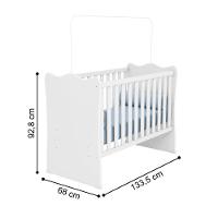 Conjunto Infantil Aurora Branco-branco: Berço Aurora + Cômoda Aurora + Guarda-roupa Aurora - 8