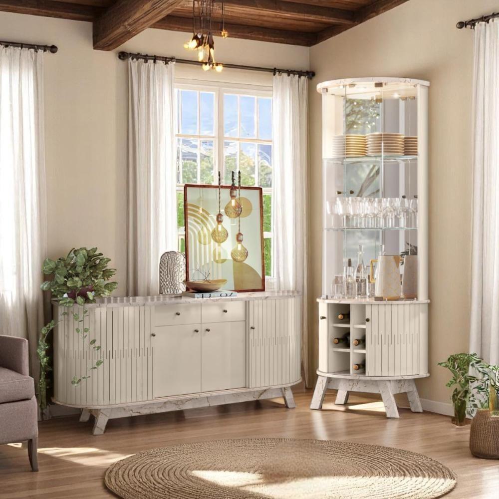 Conjunto Mônaco C- Cristaleira Marina Calacata-off-white - 1