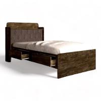 Cama Tamires Castanho Com Capitonê Nogal E Colchão - 2