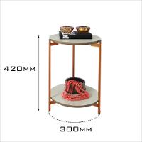 Conjunto Mesa De Centro E Lateral Liora Branca Com Pés De Ferro Bronze - 5